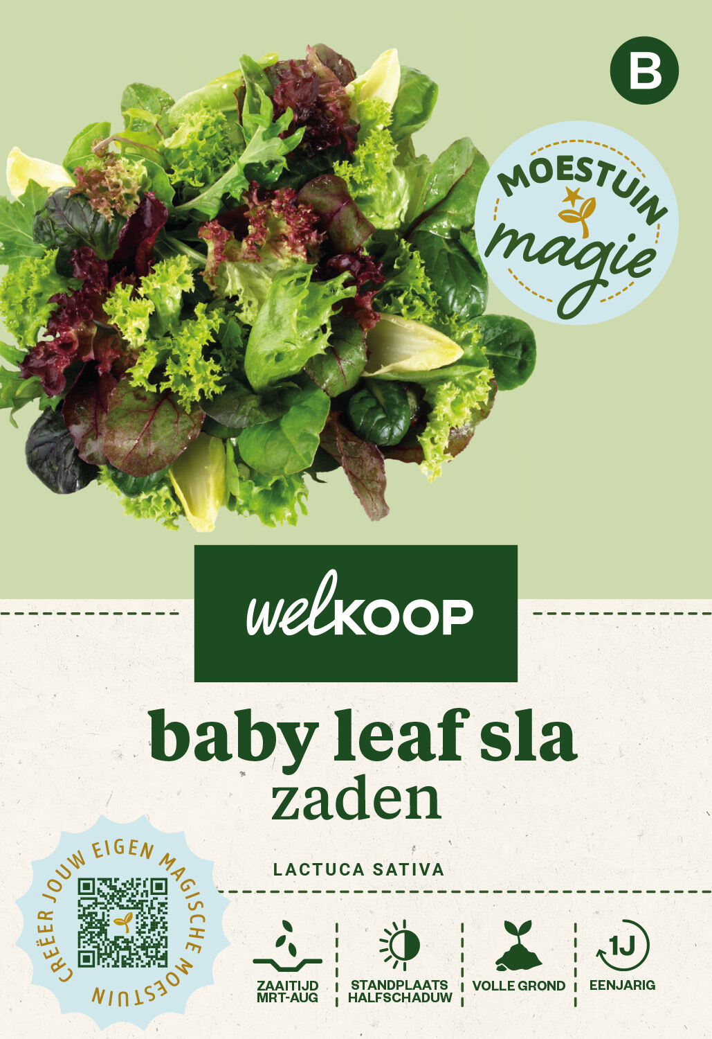 Welkoop Moestuin Magie - Baby Leaf Sla Zaden - 2 Gram Welkoop Moestuin Magie - Baby Leaf Sla Zaden - 2 Gram