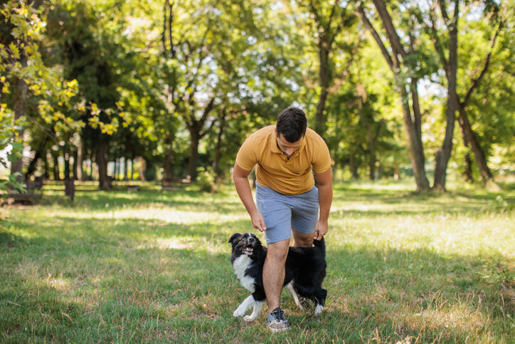 achtjes lopen hond baasje welkoop