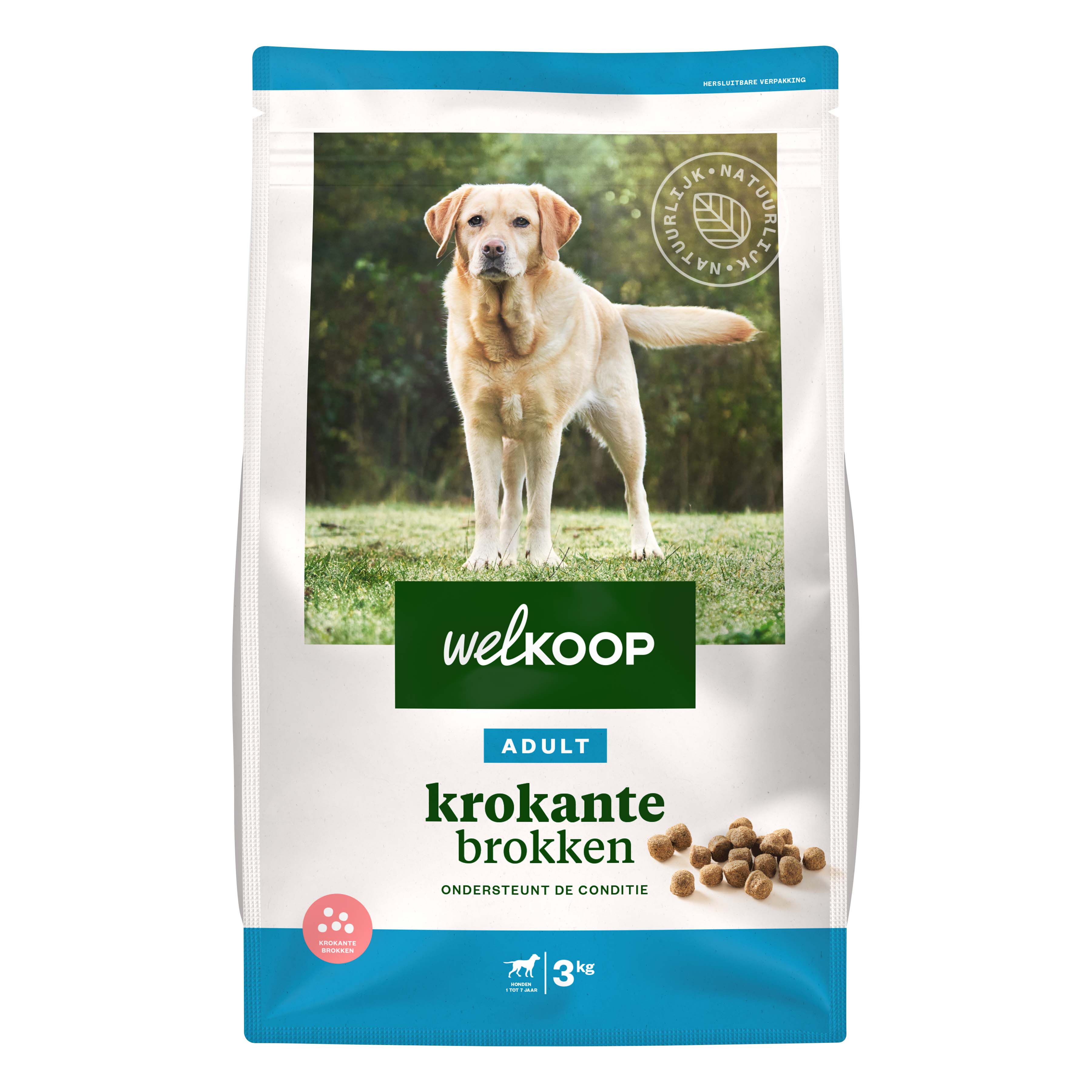 Welkoop Adult Krokante brokken - Hondenvoer - 3 Kilogram - Onbekend