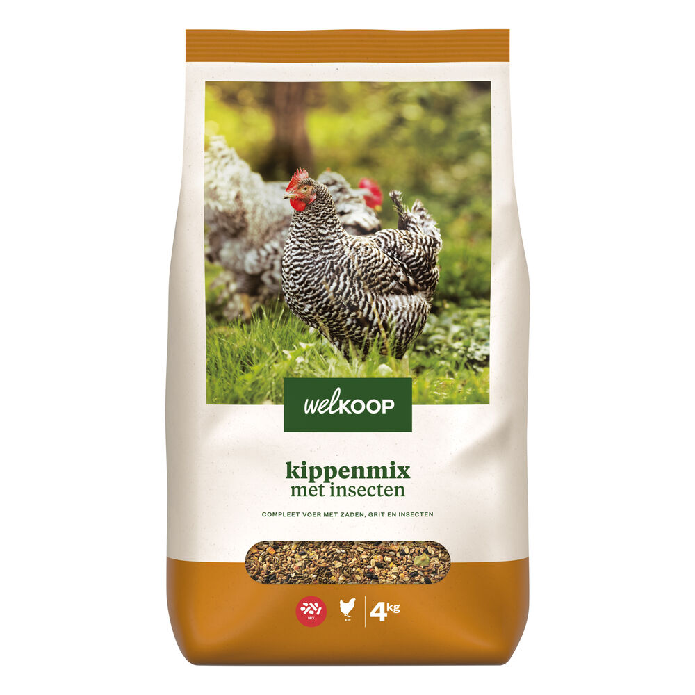 Welkoop Kippenmix met insecten - Kippenvoer - 4 Kilogram Welkoop Kippenmix met insecten - Kippenvoer - 4 Kilogram