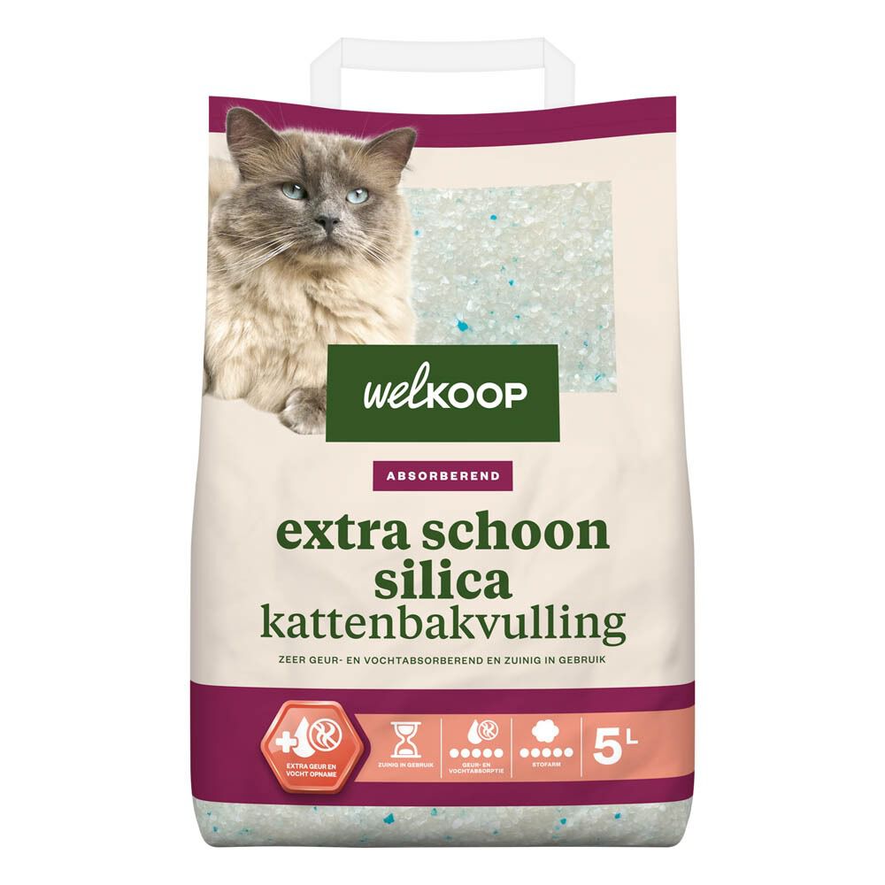 Welkoop Extra Schoon Silica - Kattenbakvulling - 5 Liter - Zonder toegevoegde geur Welkoop Extra Schoon Silica - Kattenbakvulling - 5 Liter - Zonder toegevoegde geur