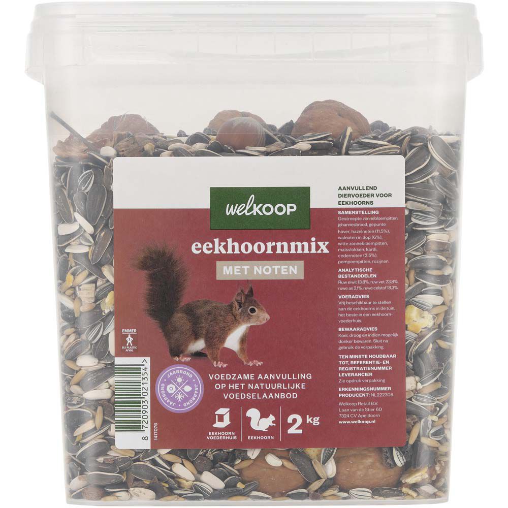 Welkoop - Eekhoornvoer Mix - 2 Kilogram - noten