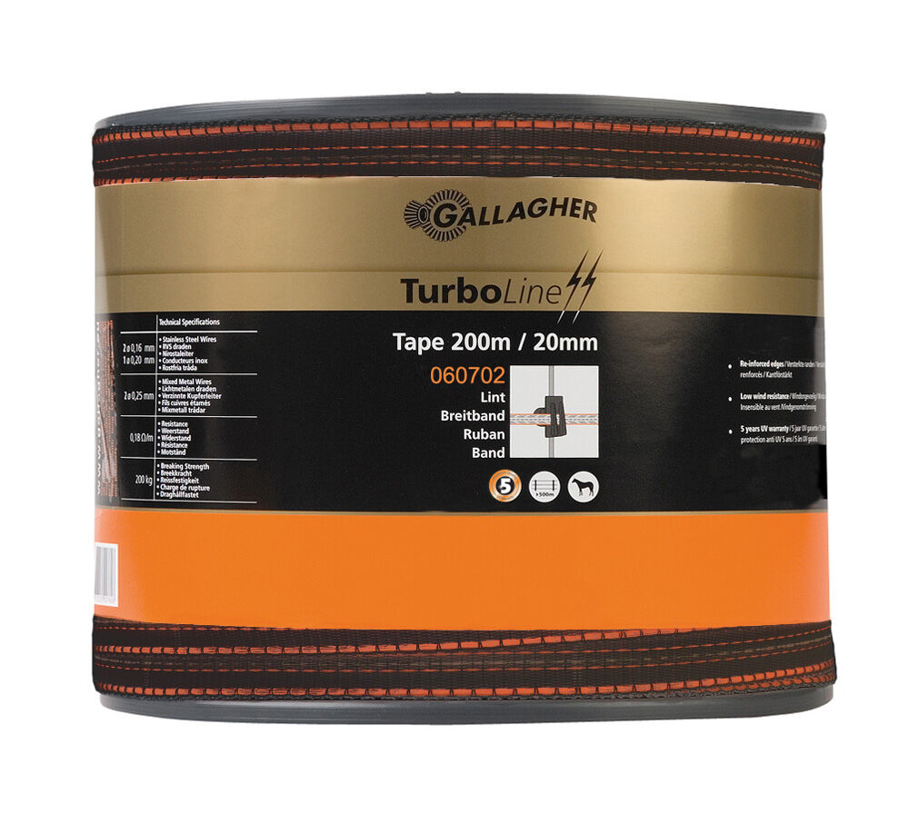 Gallagher TurboLine lint 20mm - 15.7 cm - 200 Meter - Terra - 2 cm - 20000 cm