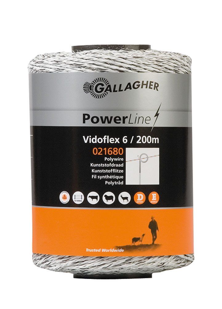 Gallagher - Vidoflex 6 - 16 cm - 200 Meter - Wit - 10 cm - 20000 cm