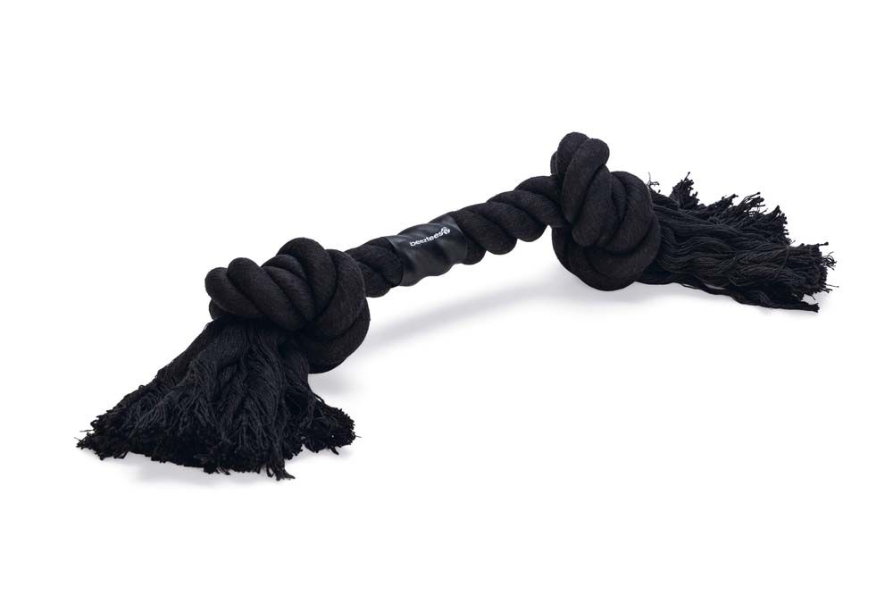 Beeztees Flostouw - 2 Knopen - Hondenspeelgoed - zwart - 32.5x50x9 cm
