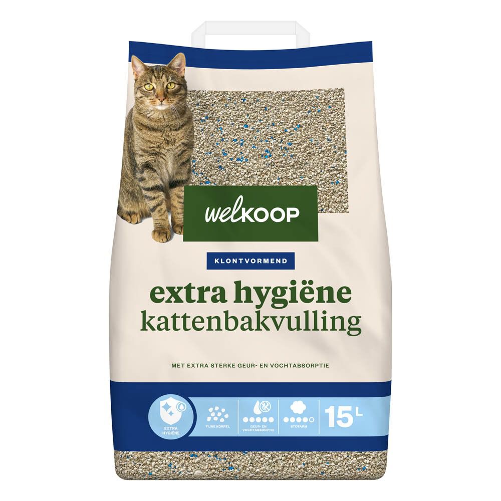 Welkoop Extra Hygiëne - Kattenbakvulling - 15 Liter - Zonder toegevoegde geur Welkoop Extra Hygiëne - Kattenbakvulling - 15 Liter - Zonder toegevoegde geur