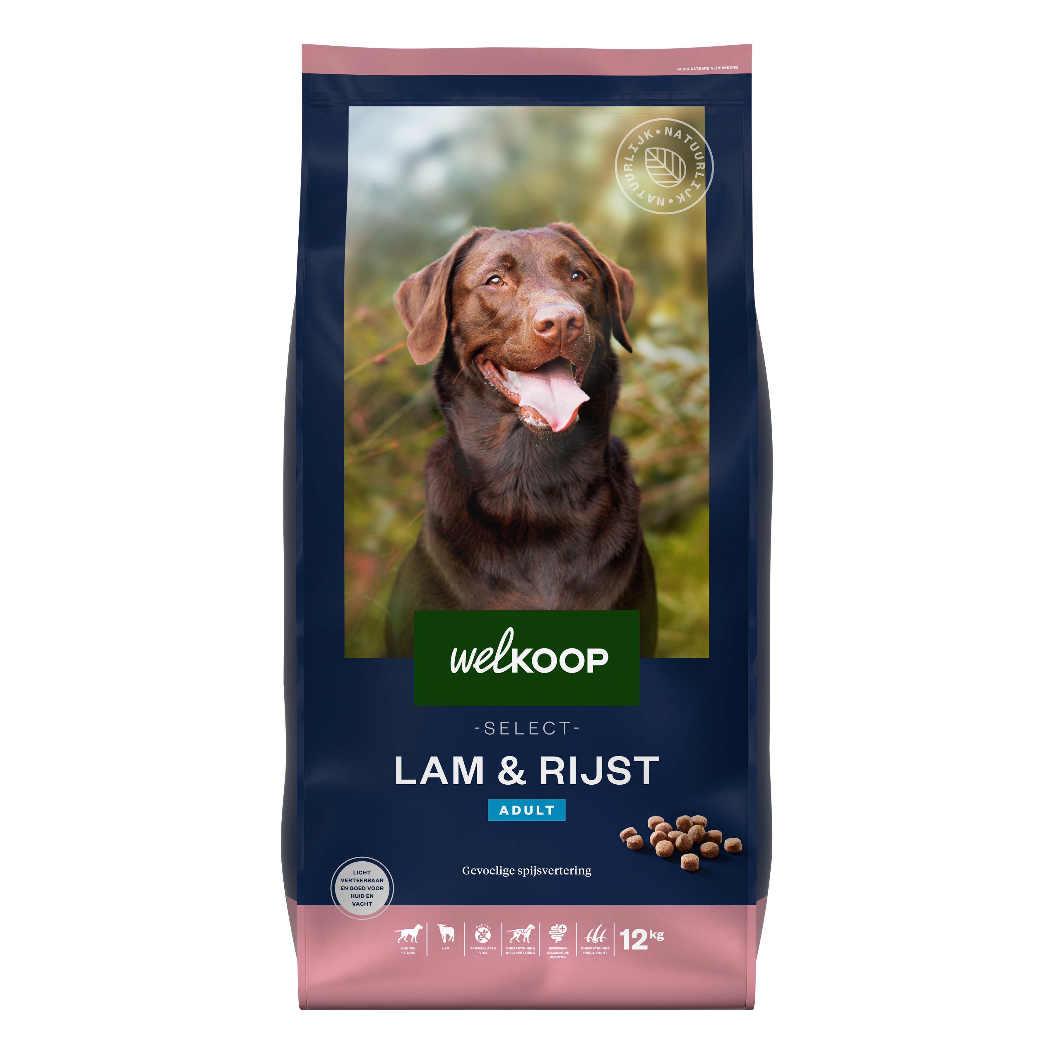 Welkoop Select Adult Krokante brokken - Hondenvoer - 12 Kilogram - Lam & rijst