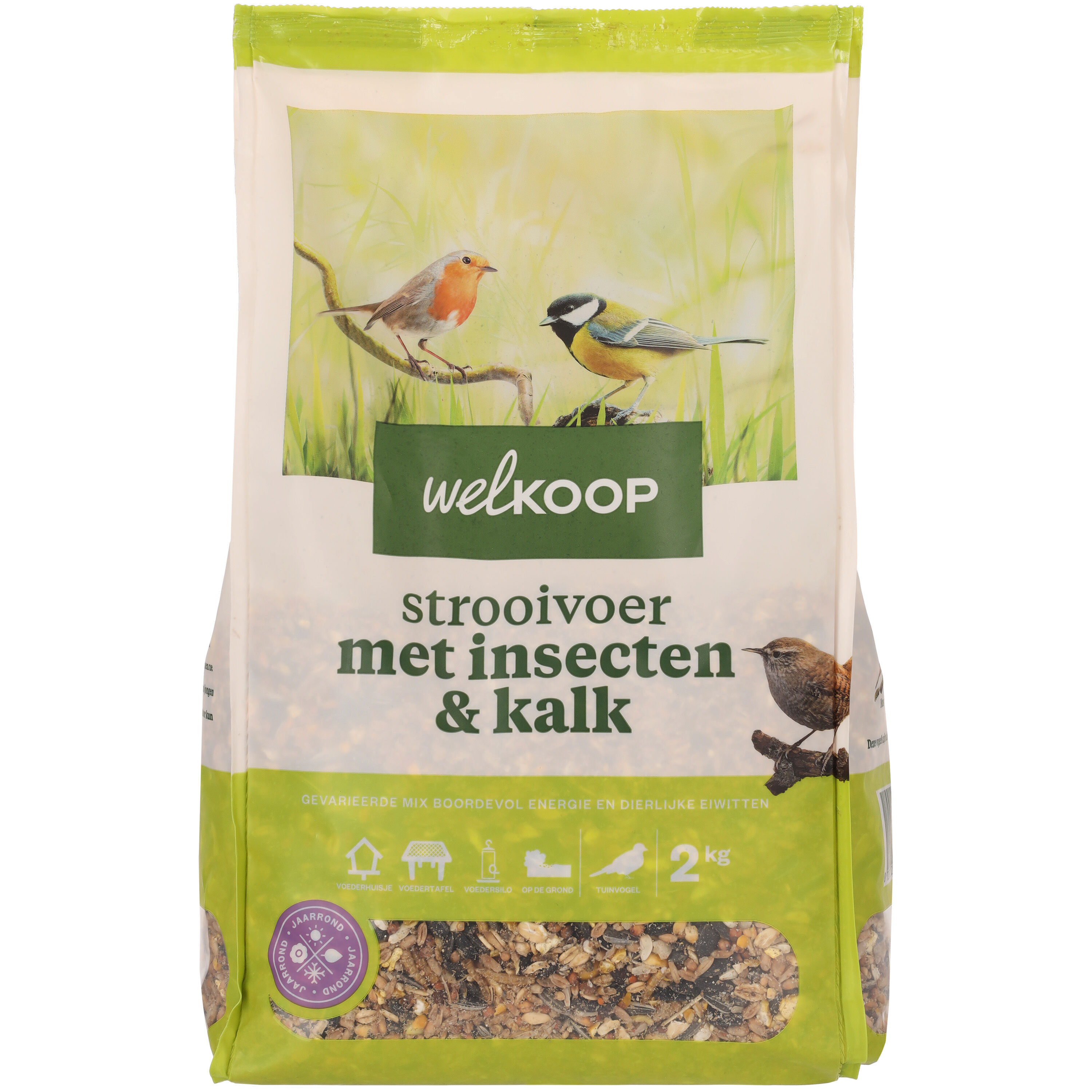 Welkoop - Strooivoer - Tuinvogelvoer - 2 Kilogram - Kalk, insecten Welkoop - Strooivoer - Tuinvogelvoer - 2 Kilogram - Kalk, insecten