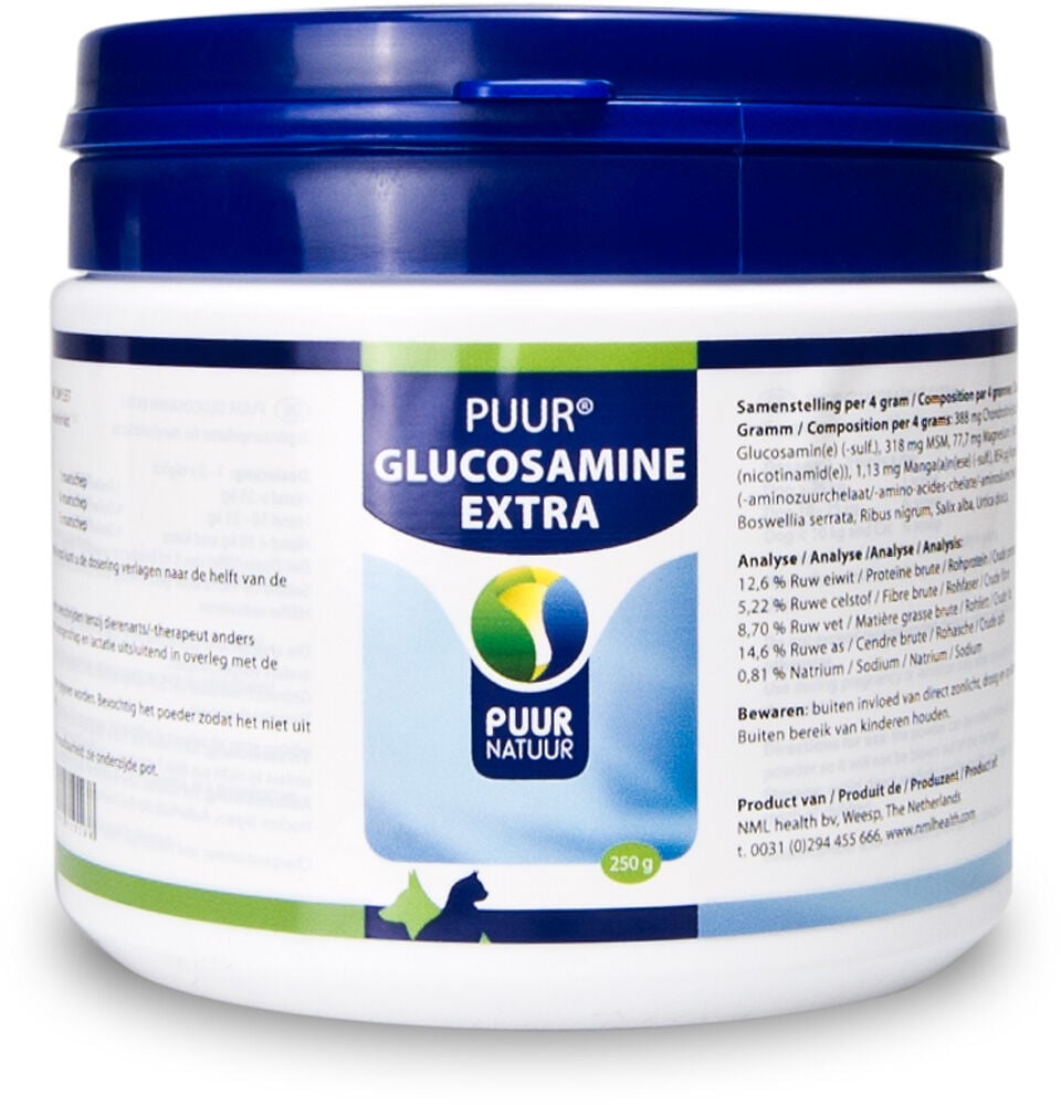 Puur Glucosamine Extra - Soepele gewrichten - 250 Gram Puur Glucosamine Extra - Soepele gewrichten - 250 Gram