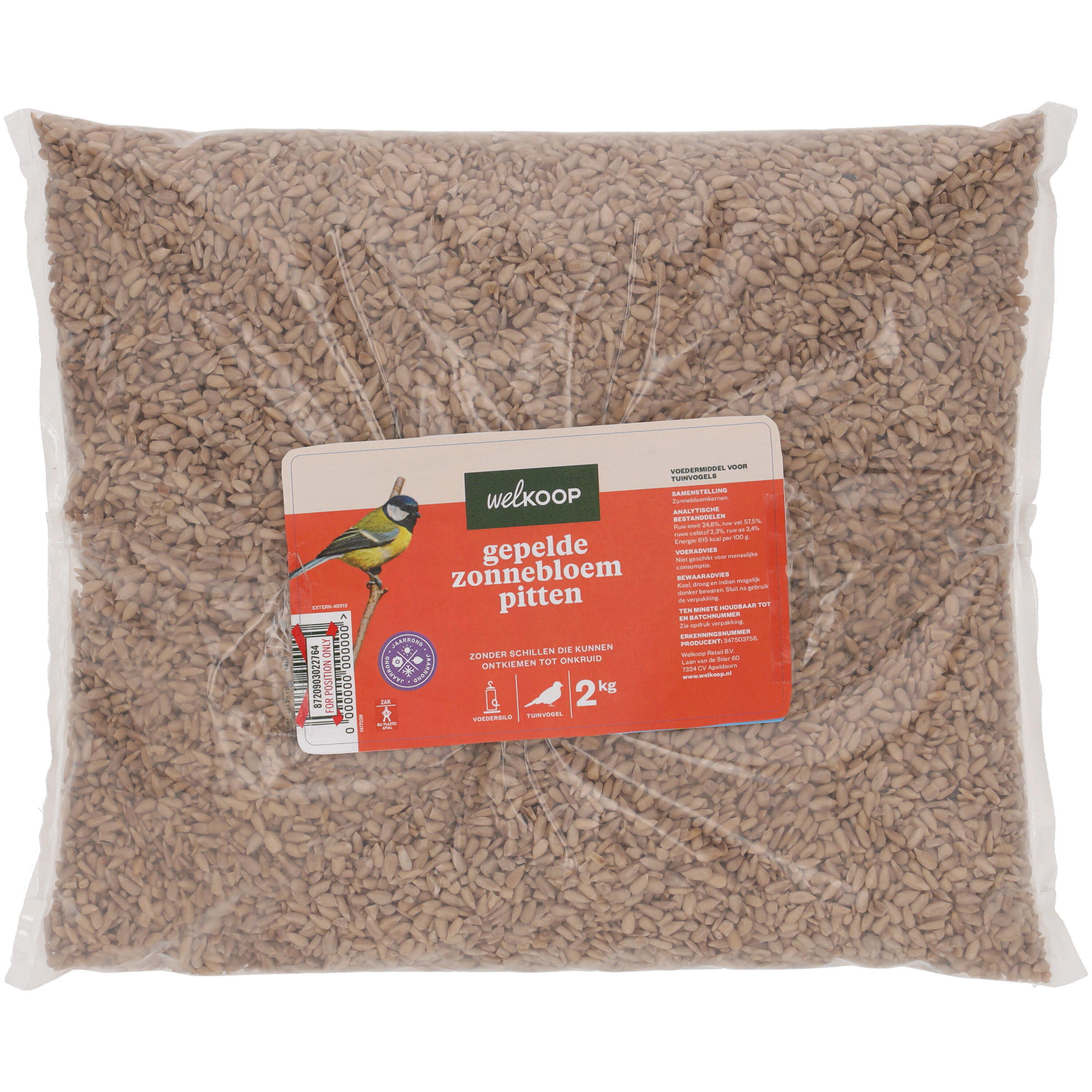 Welkoop Gepelde Zonnebloempitten - Onkruidvrij - Tuinvogelvoer - 2 Kilogram Welkoop Gepelde Zonnebloempitten - Onkruidvrij - Tuinvogelvoer - 2 Kilogram