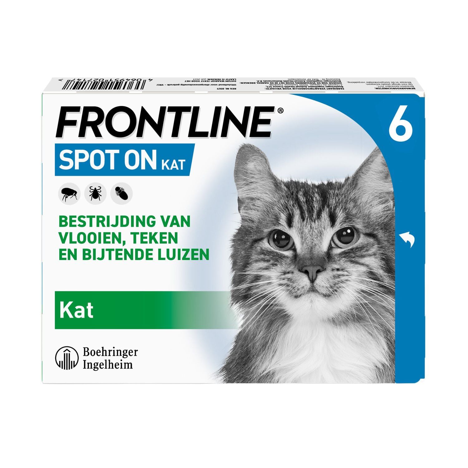 Frontline Spot On Kat - Vlooien & Tekenmiddel - 6 pipetten - 6 Stuks Frontline Spot On Kat - Vlooien & Tekenmiddel - 6 pipetten - 6 Stuks