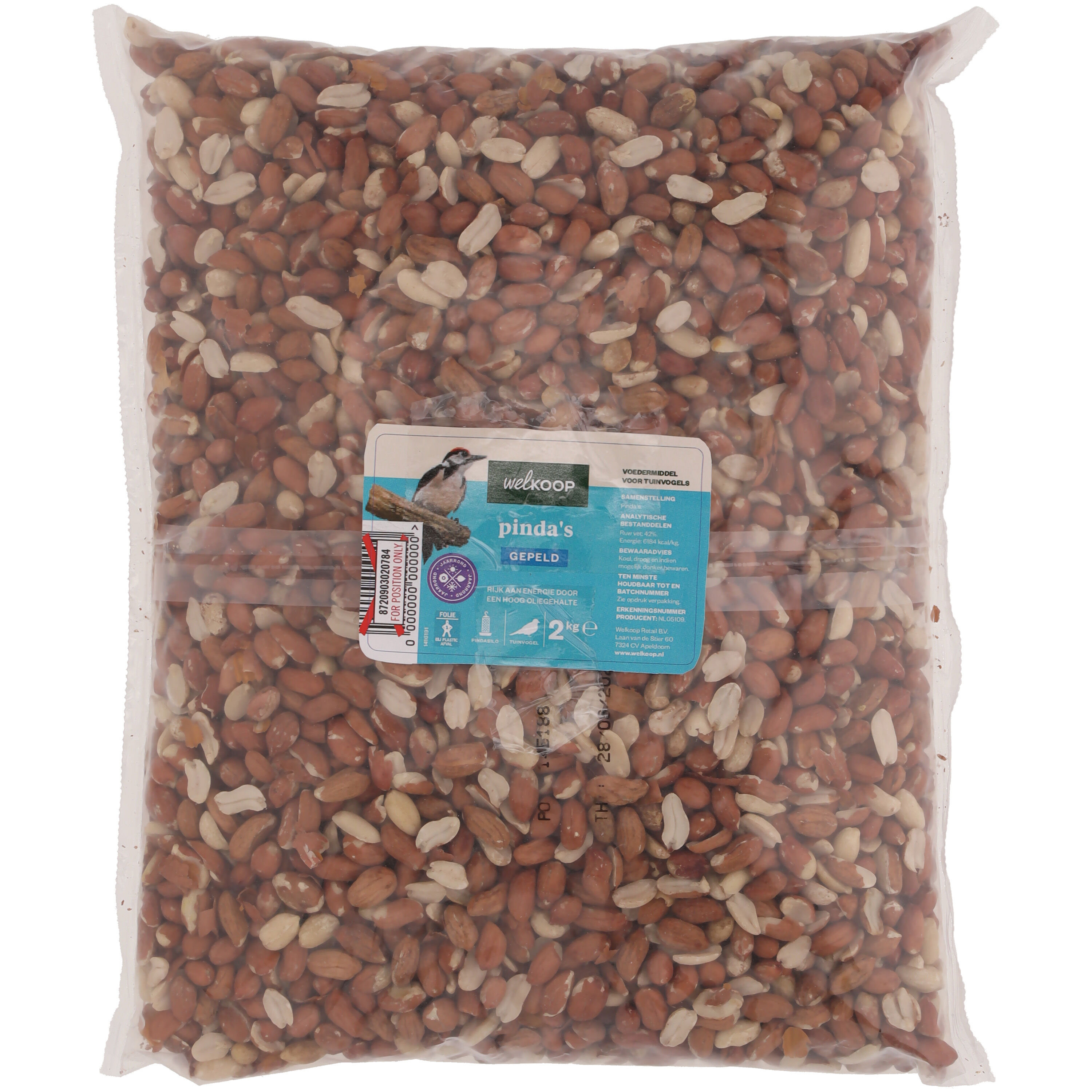 Welkoop Gepelde Pinda's - Tuinvogelvoer - 2 Kilogram - Gepelde pinda