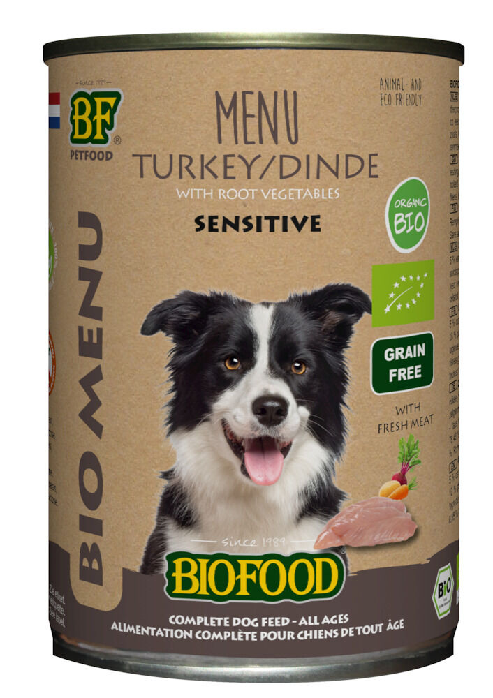 Biofood Biologisch  - Hondenvoer - 400 Gram - groente, kalkoen