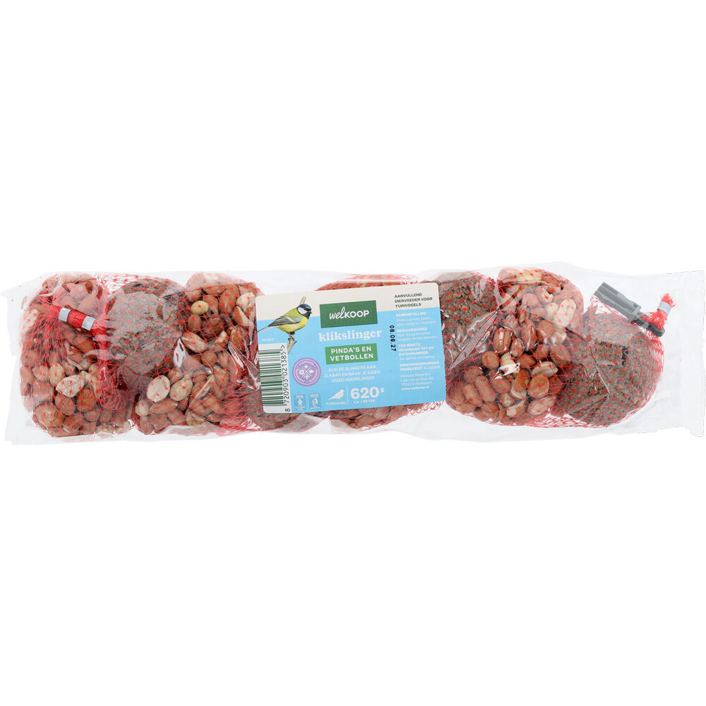Welkoop - Klikslinger Pinda's en Vetbollen - Tuinvogelvoer - 620 Gram Welkoop - Klikslinger Pinda's en Vetbollen - Tuinvogelvoer - 620 Gram