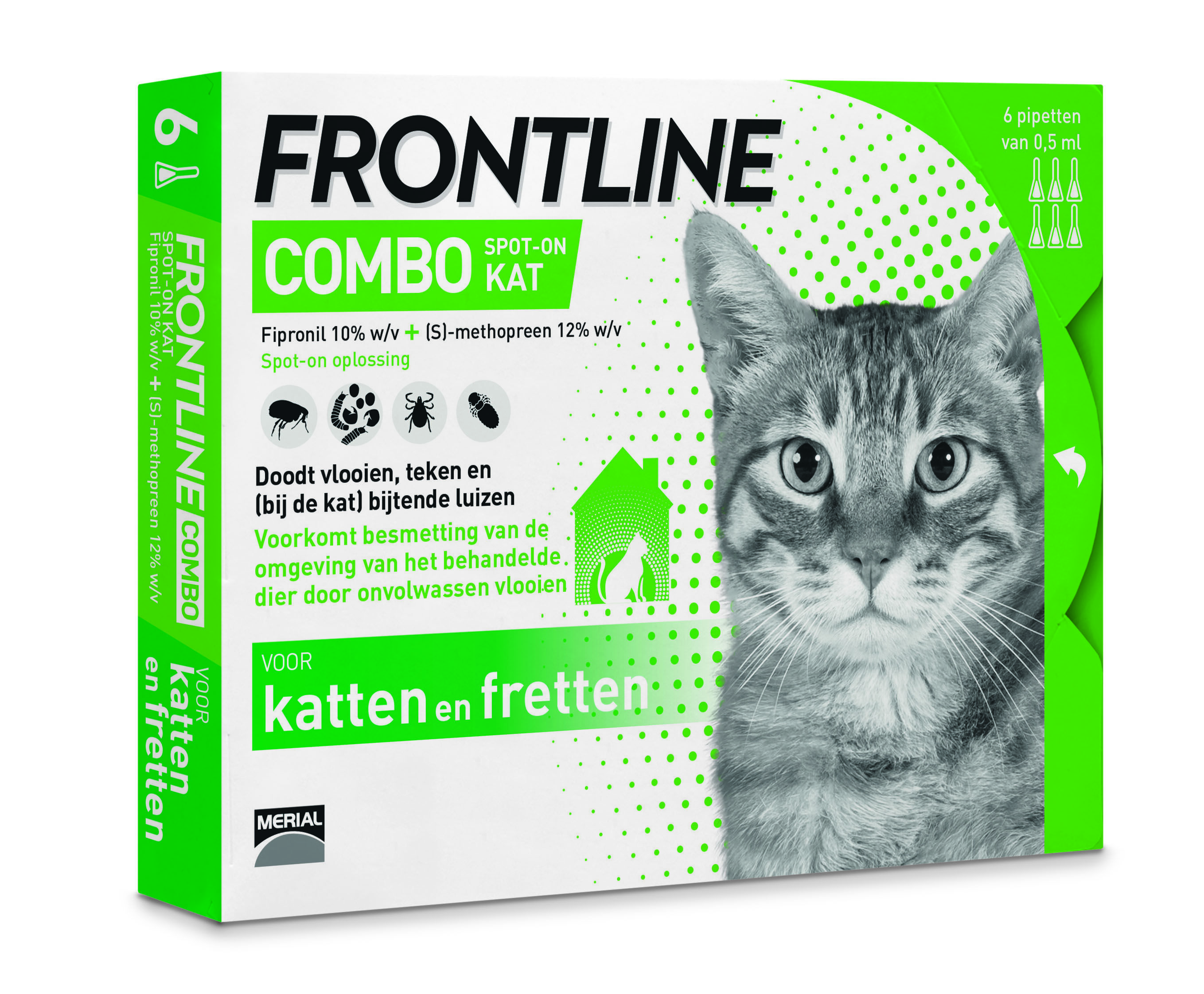 Frontline Combo kat - Vlooien & Tekenmiddel - 6 pipetten - 6 Stuks Frontline Combo kat - Vlooien & Tekenmiddel - 6 pipetten - 6 Stuks