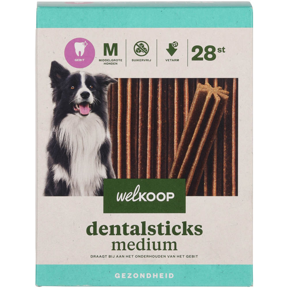 Welkoop - Dentalsticks Medium - 28 Stuks - kip - M