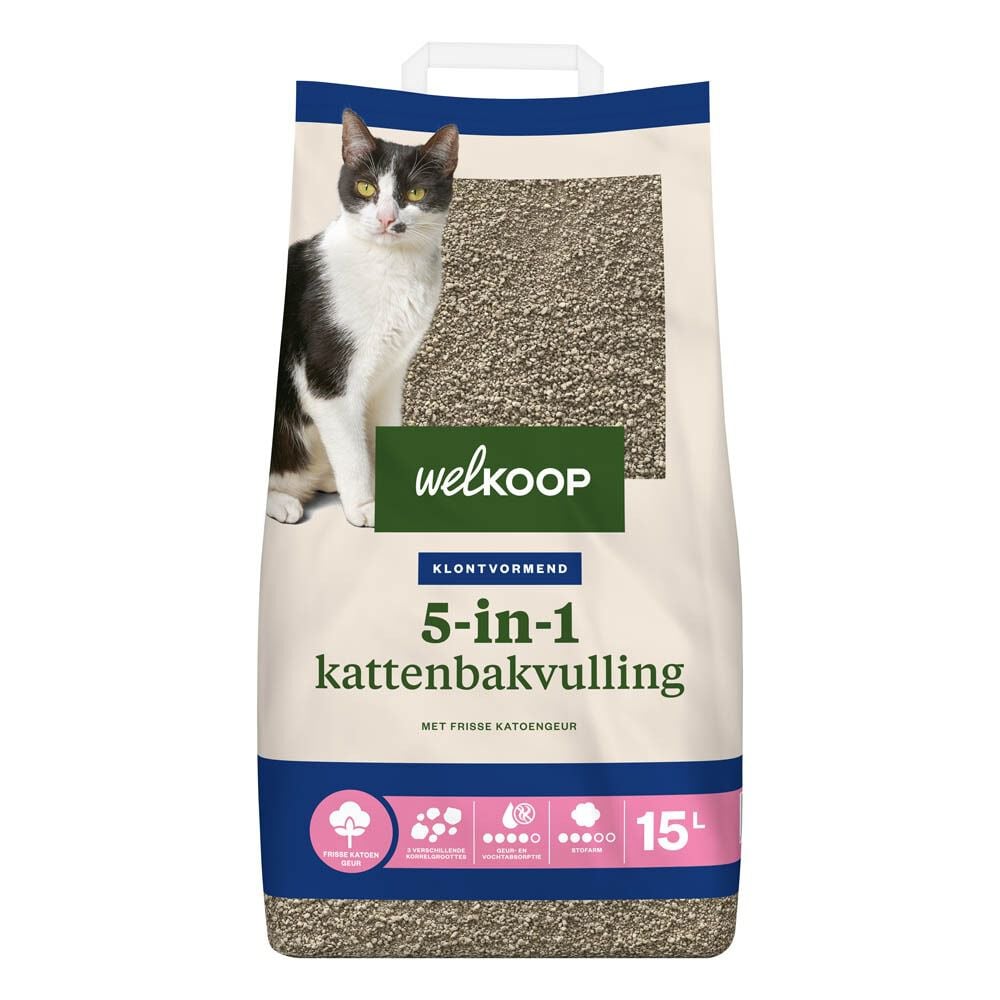 Welkoop Klontvormend 5-in-1 - Kattenbakvulling - 15 Liter - Met toegevoegde geur Welkoop Klontvormend 5-in-1 - Kattenbakvulling - 15 Liter - Met toegevoegde geur