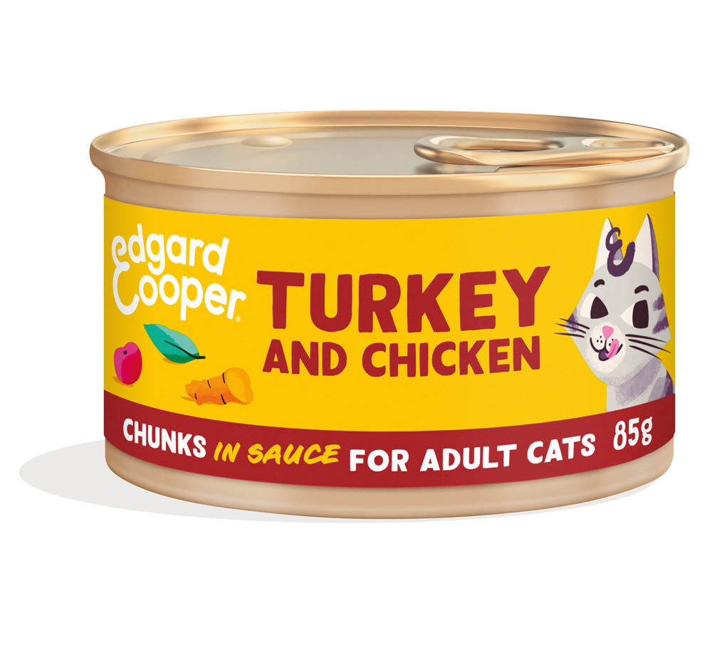 Edgard & Cooper Stukjes in saus - Kattenvoer - 85 Gram - kip, kalkoen