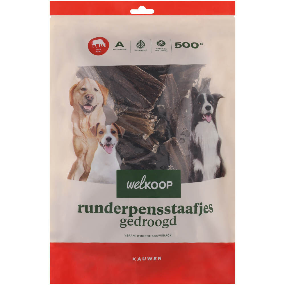 Welkoop - Runderpensstaafjes Gedroogd - 500 Gram - rund Welkoop - Runderpensstaafjes Gedroogd - 500 Gram - rund