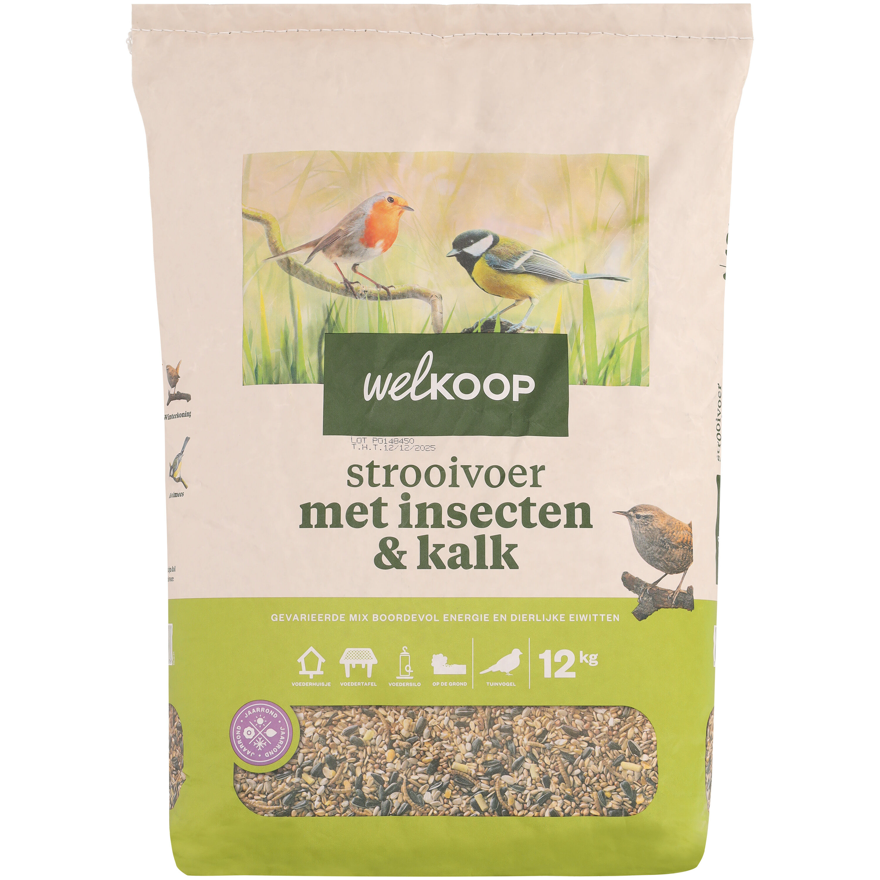 Welkoop - Strooivoer - Tuinvogelvoer - 12 Kilogram - Kalk, insecten Welkoop - Strooivoer - Tuinvogelvoer - 12 Kilogram - Kalk, insecten