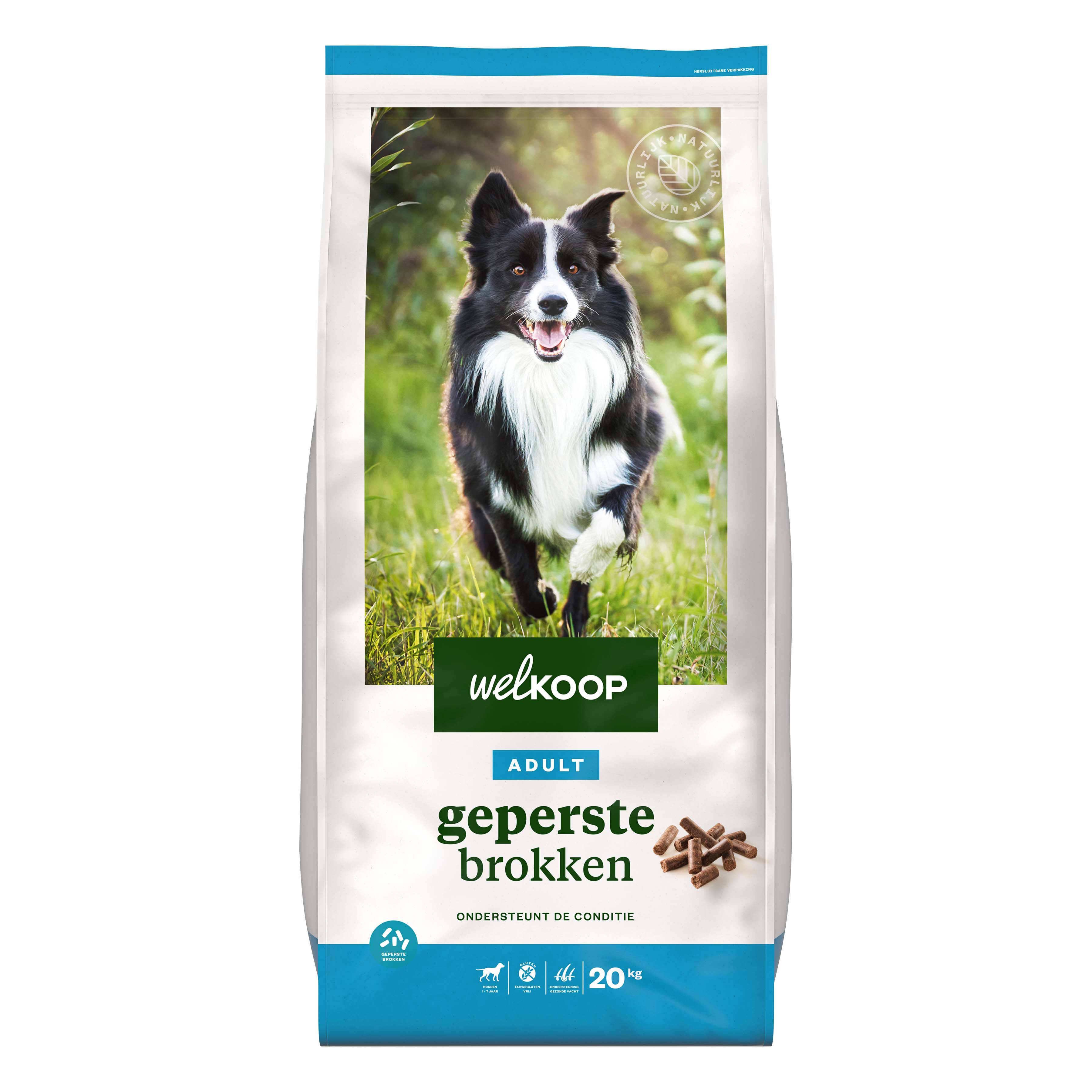 Welkoop Adult Geperste brokken - Hondenvoer - 20 Kilogram - kip