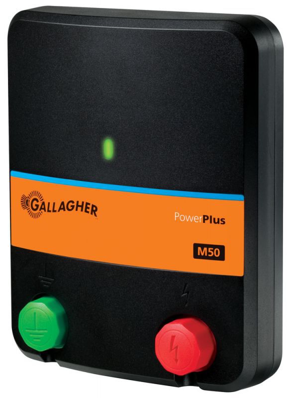 Gallagher Powerplus M50 - Lichtnet schrikdraadapparaat - 22.2 cm - Zwart / oranje - 230V - 0.6 Joule - 17.6 cm