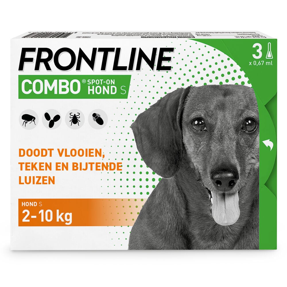 Frontline Combo Spot On - Pipet - Anti Vlooien en Teken Hond - 3 pipetten - 3 Stuks - S Frontline Combo Spot On - Pipet - Anti Vlooien en Teken Hond - 3 pipetten - 3 Stuks - S