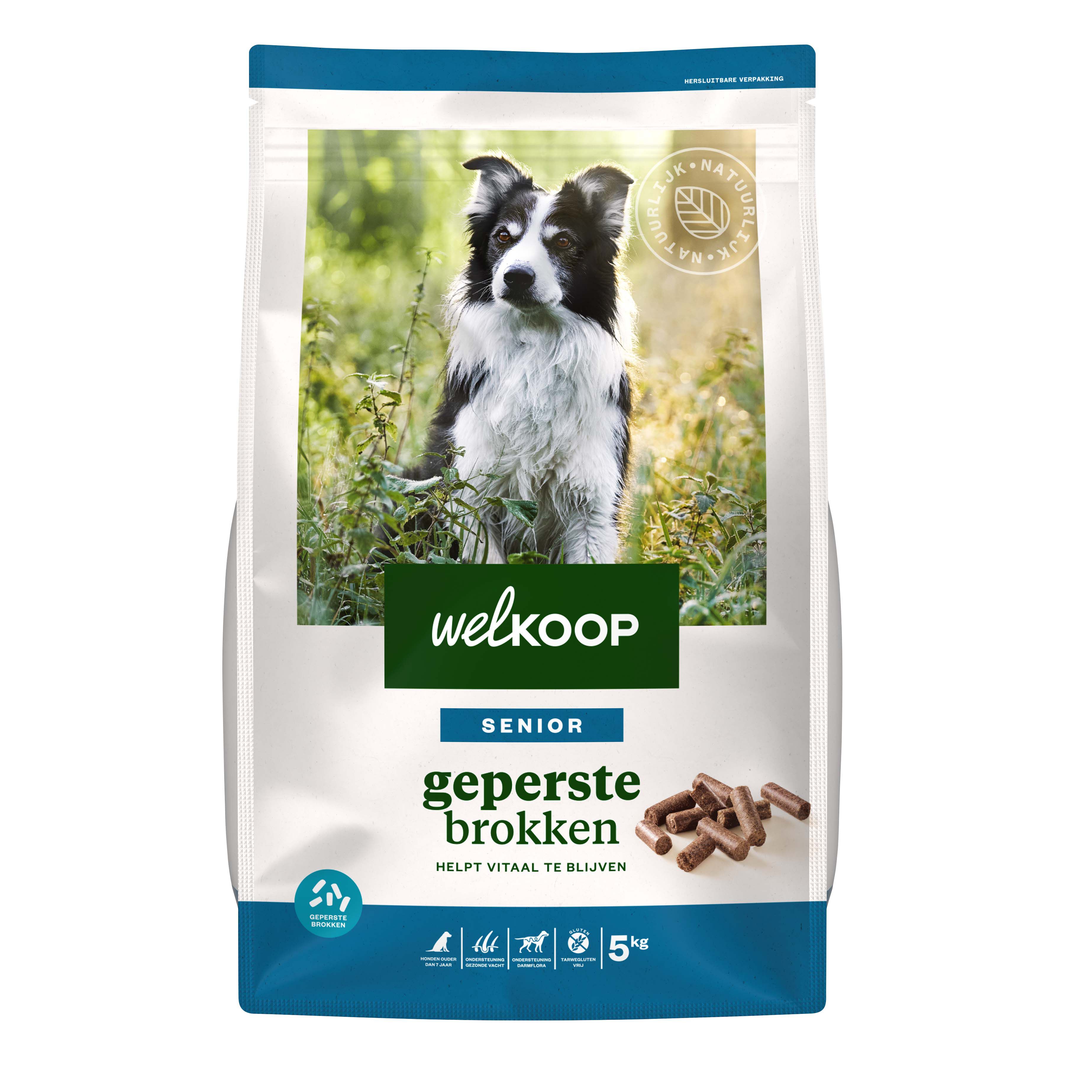 Welkoop Senior Geperste brokken - Hondenvoer - 5 Kilogram - Onbekend