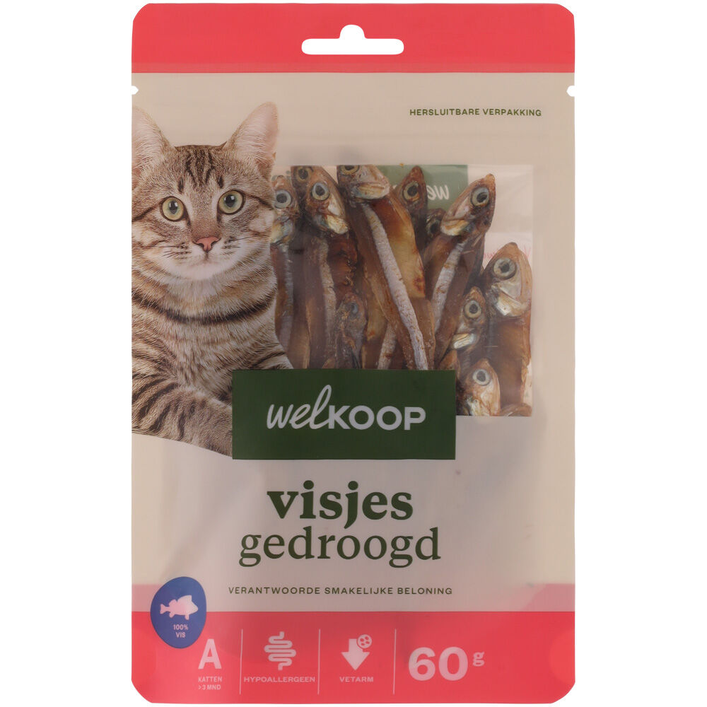 Welkoop Visjes gedroogd - Kattensnack - 60 Gram - vis Welkoop Visjes gedroogd - Kattensnack - 60 Gram - vis