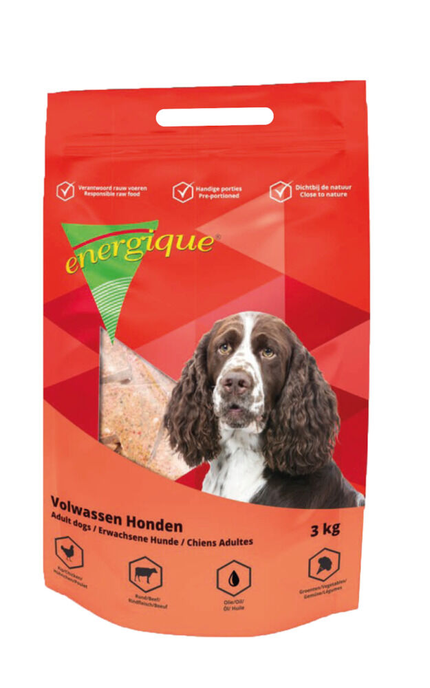 Energique Volwassen Vers Vlees - Hondenvoer - 3 Kilogram - rund, kip